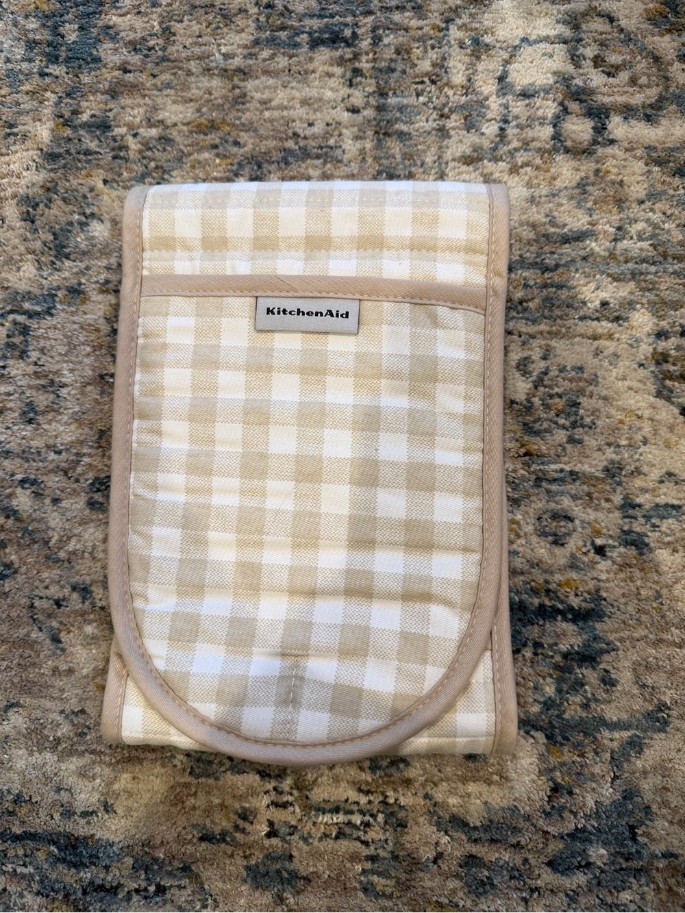 KitchenAid Beige & White Double Oven Mitt